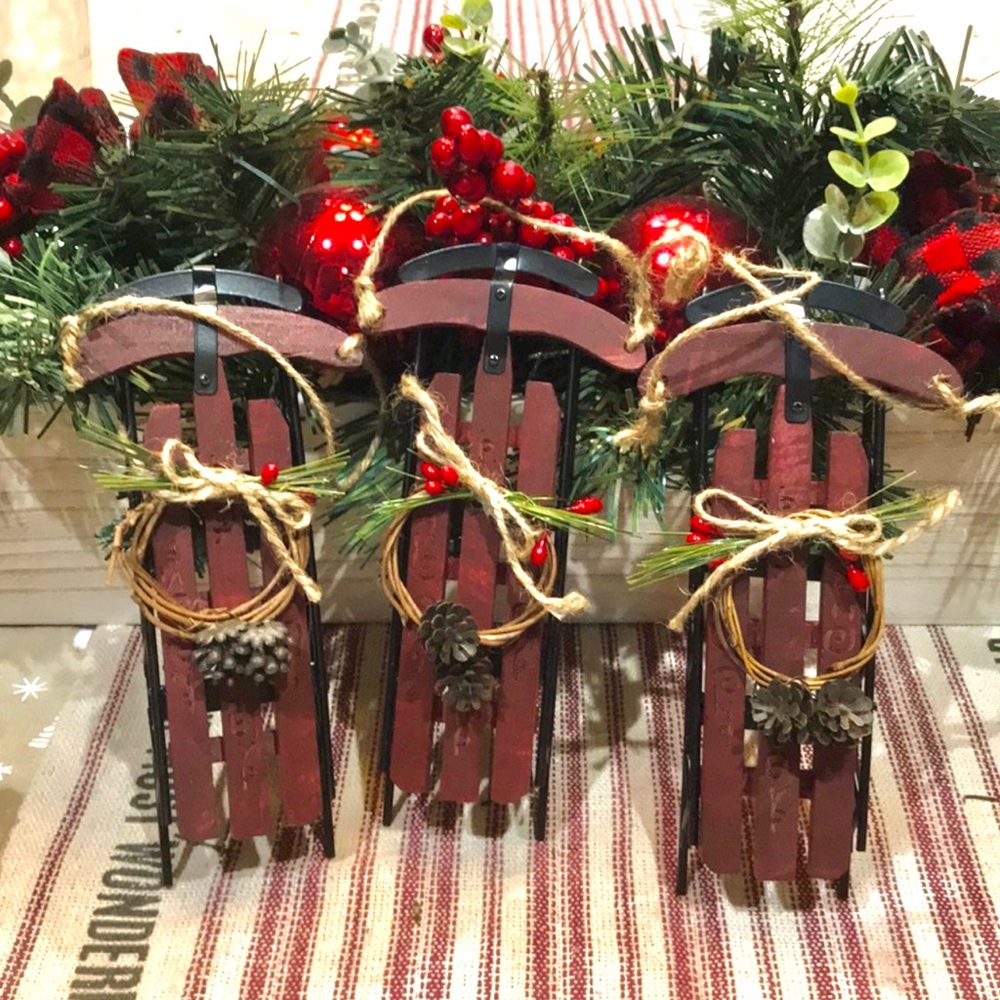 FLEXIBLE FLYER Style Sled Ornaments